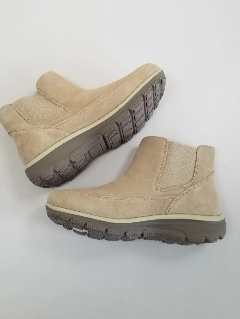 Skechers Leather Suede Step-In Boots Size 10 New